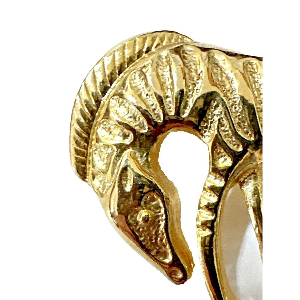 Vintage Abstract Zebra Brooch Gold Tone Modernist Pin MCM Figural Stylized 1.75